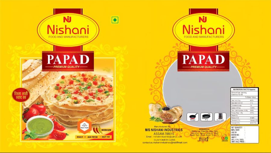 Nishani Papad packaging design